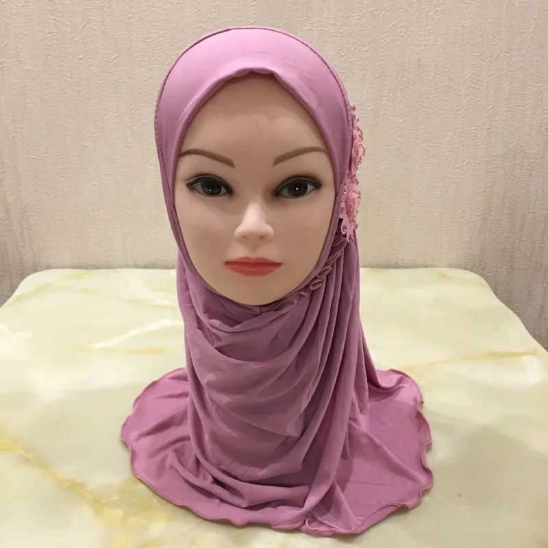 Solid flowers head scarf - Meesal