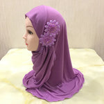 Solid flowers head scarf - Meesal