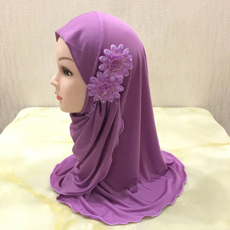 Solid flowers head scarf - Meesal