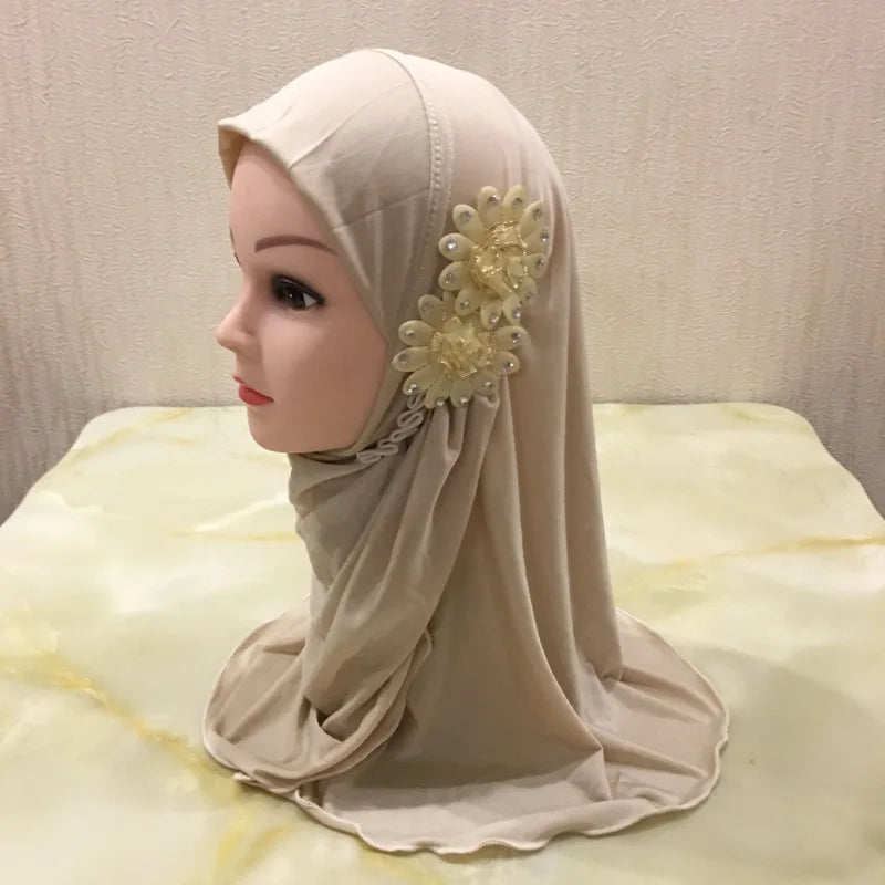 Solid flowers head scarf - Meesal
