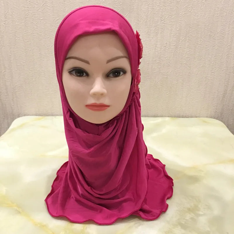 Solid flowers head scarf - Meesal