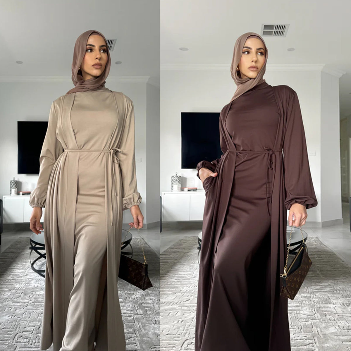 Dubai Middle East Turkey Elegant Dress Cardigan Suit - Meesal