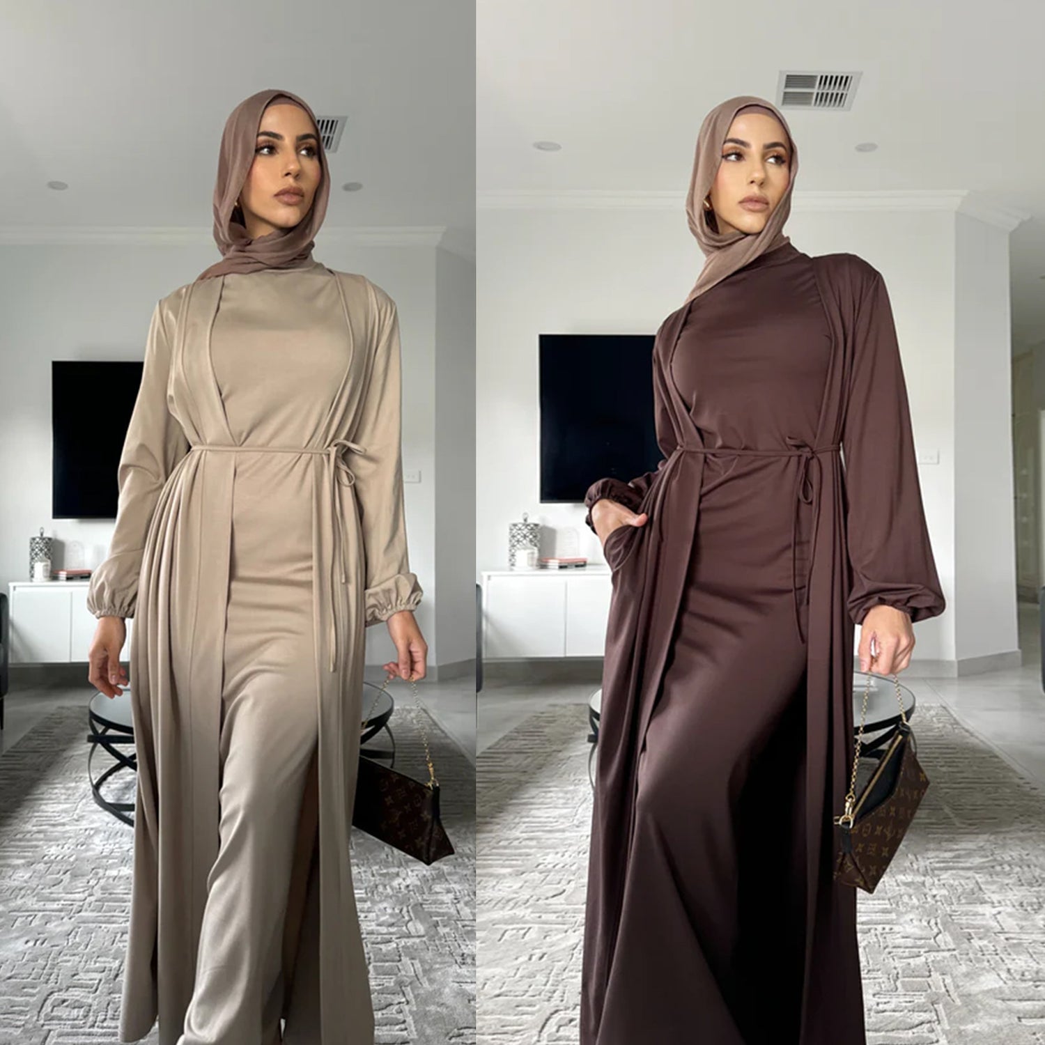 Dubai Middle East Turkey Elegant Dress Cardigan Suit - Meesal