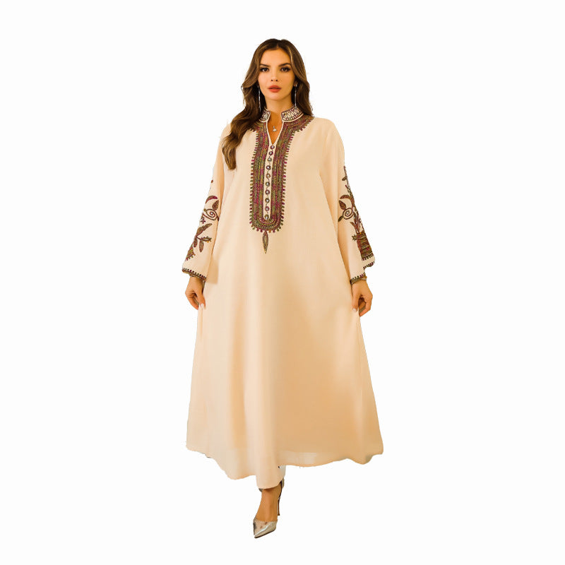 Fashion Muslim Rope Embroidered Robe Women's Clothing - Meesal