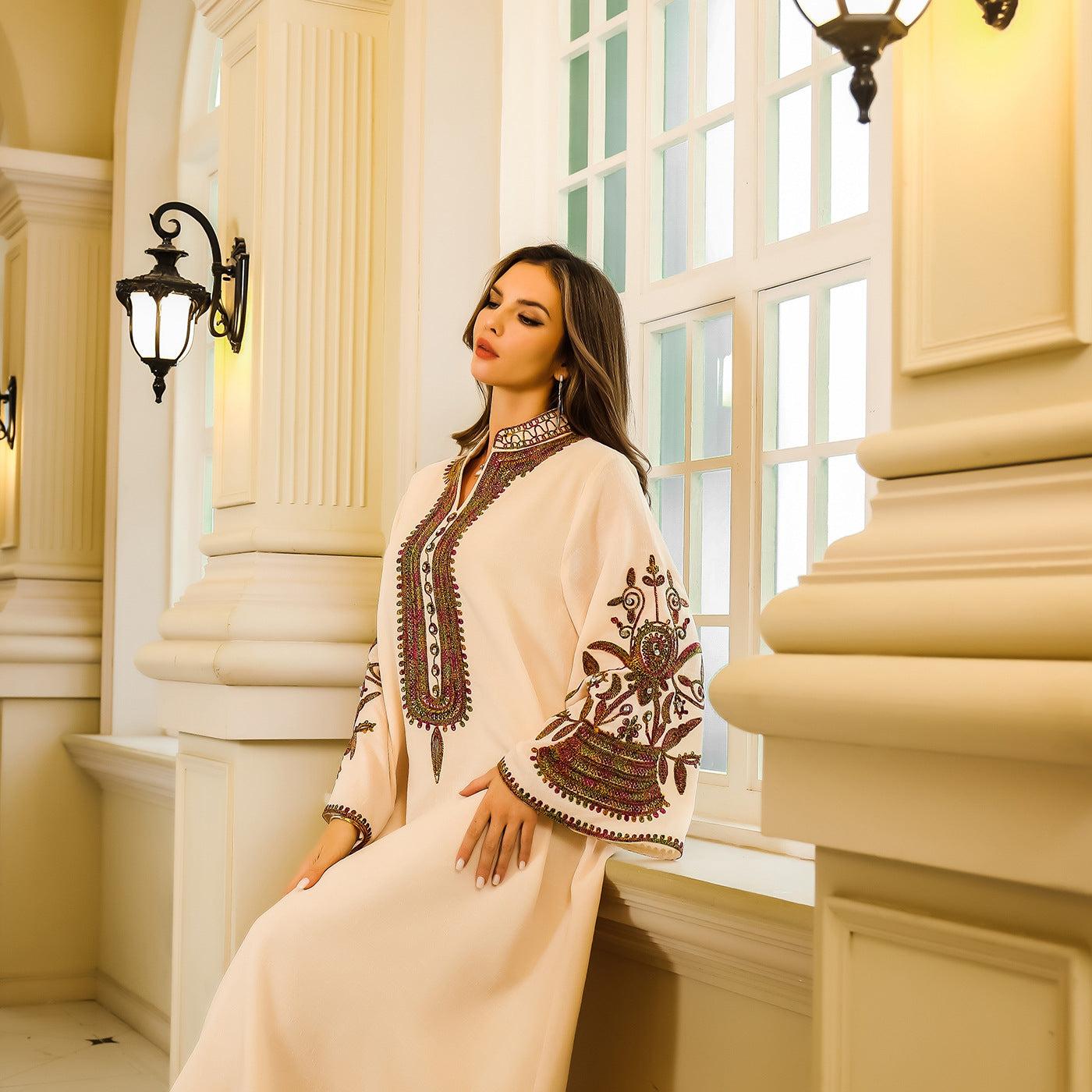 Fashion Muslim Rope Embroidered Robe Women's Clothing - Meesal
