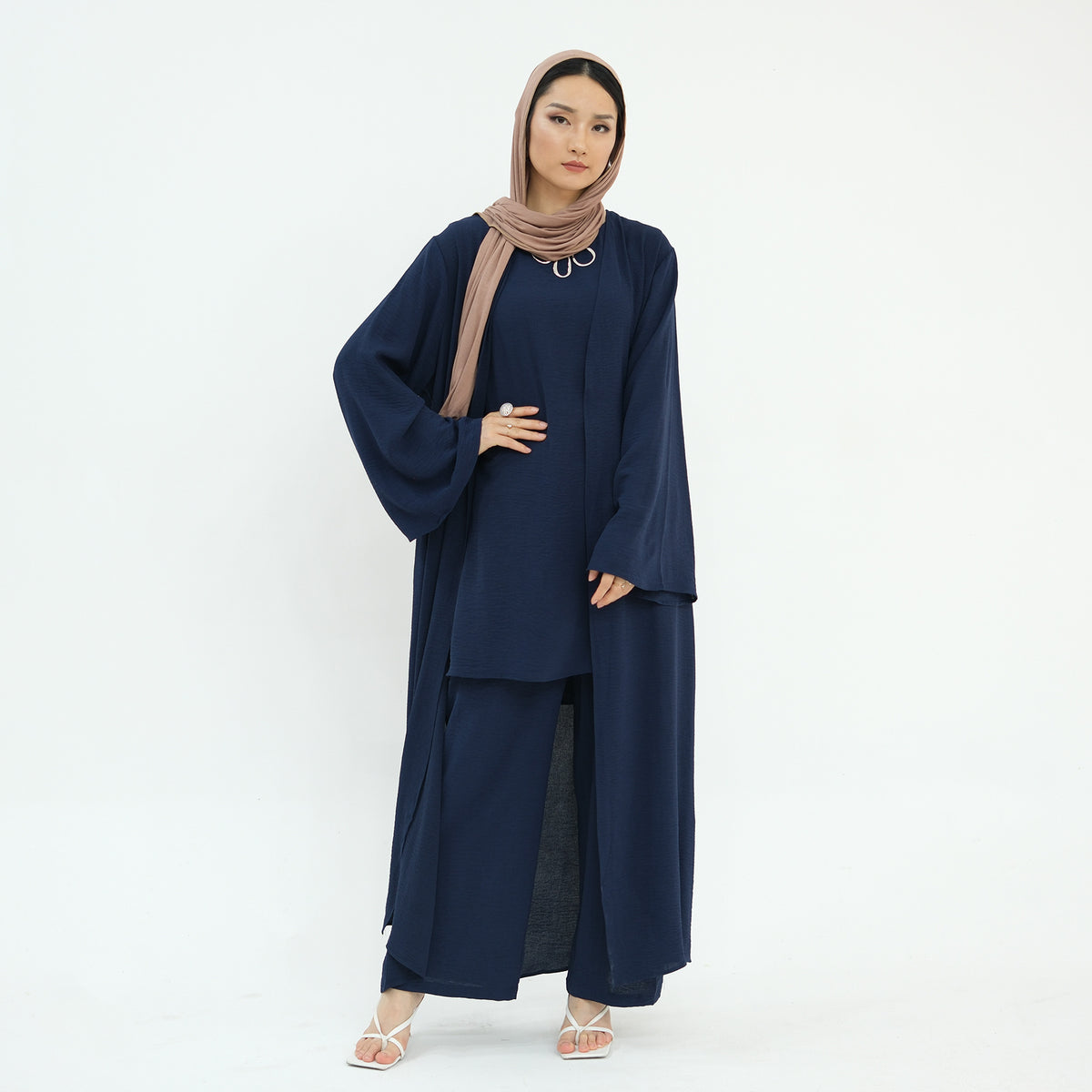 Women's Turkish Solid Color Three-piece Set Suit - Meesal