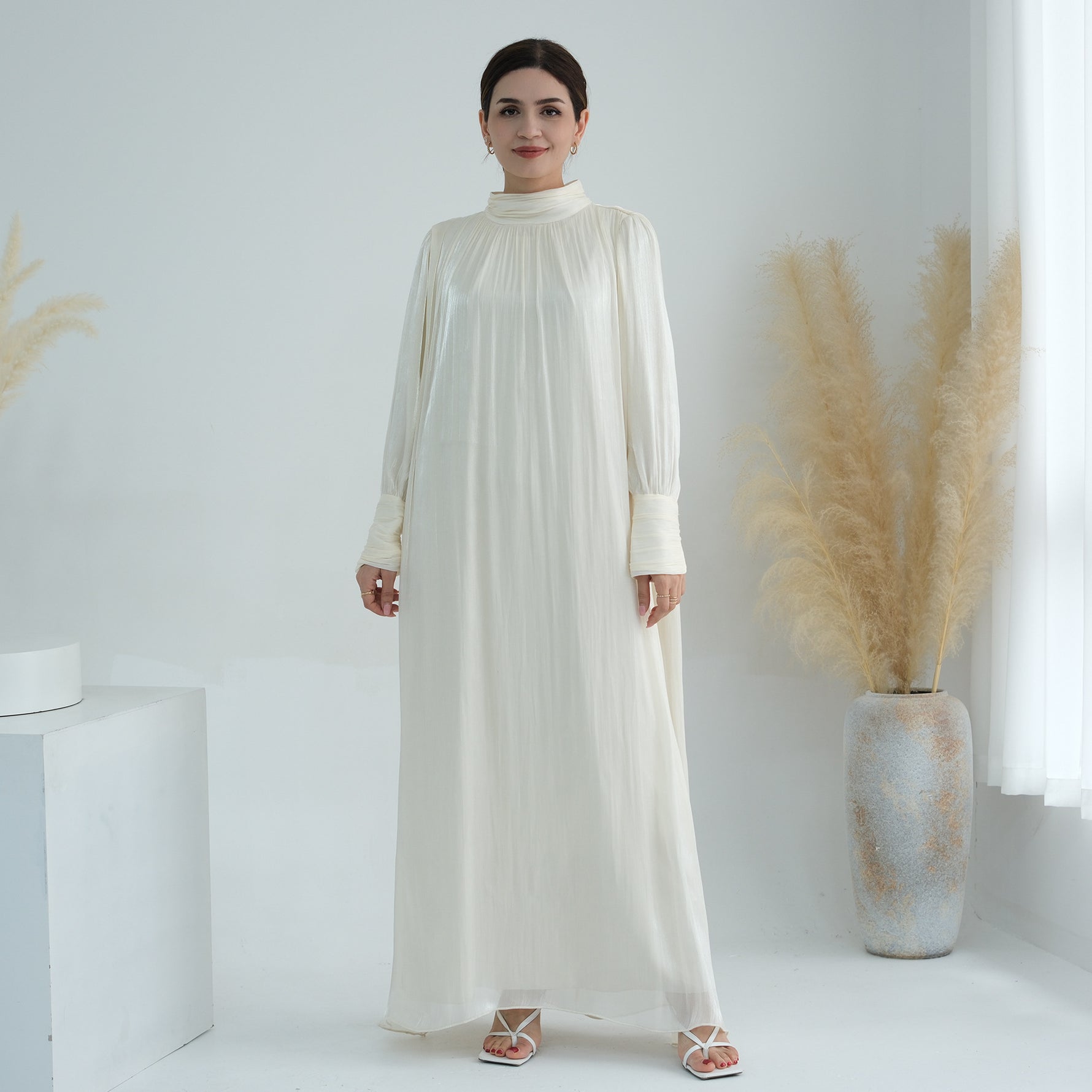 Turkey Dubai Exquisite Pure Color Tied Dress - Meesal