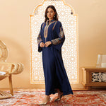 Women's Embroidered Rope Embroidered Muslim Dress - Meesal