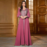 Turkish Robe Fashion Embroidered Chiffon Dress - Meesal
