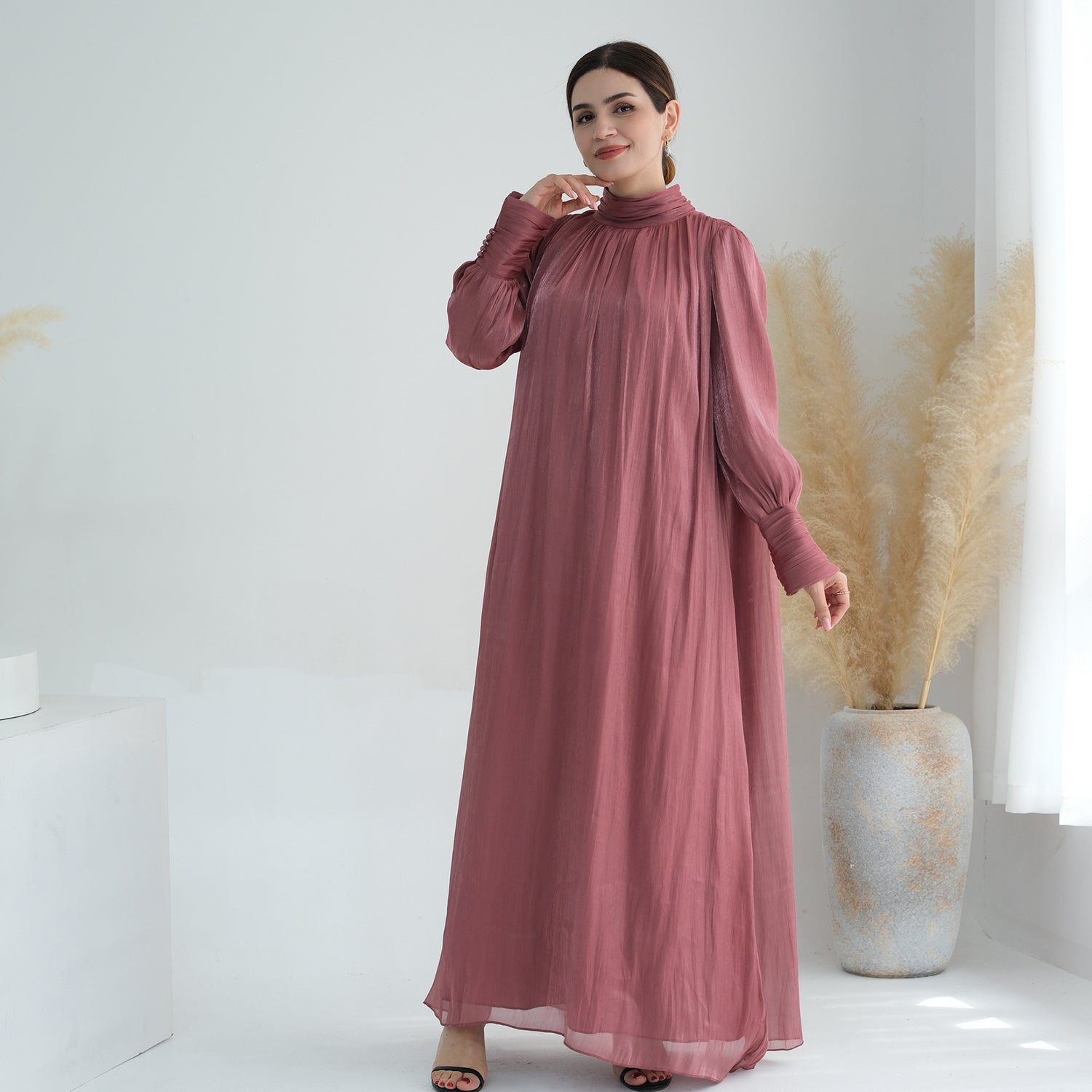 Turkey Dubai Exquisite Pure Color Tied Dress - Meesal