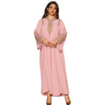 Women's Embroidered Rope Embroidered Muslim Dress - Meesal