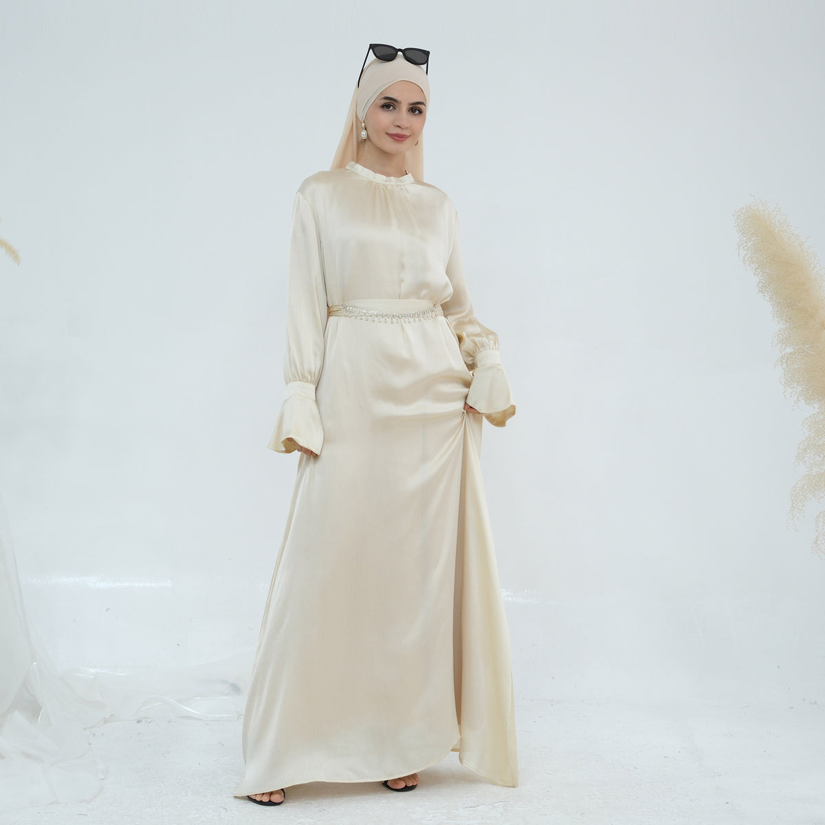 European And American Dubai Elegant Satin Dress - Meesal