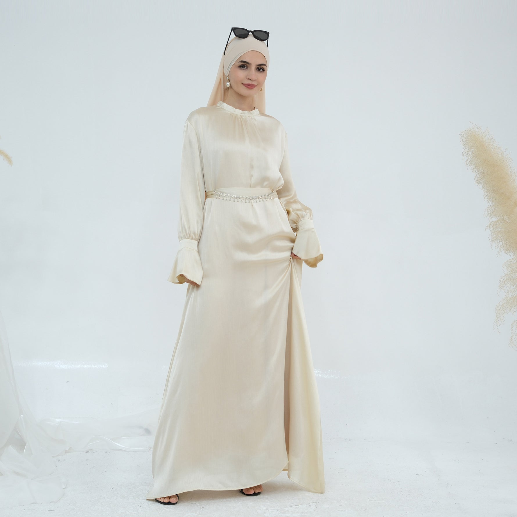 European And American Dubai Elegant Satin Dress - Meesal
