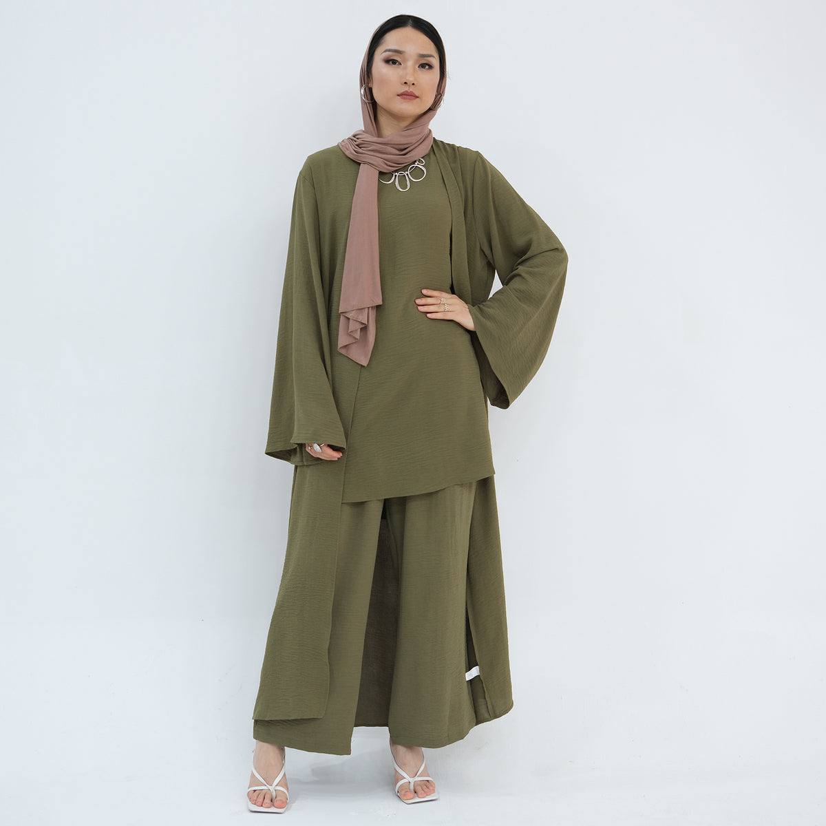 Women's Turkish Solid Color Three-piece Set Suit - Meesal