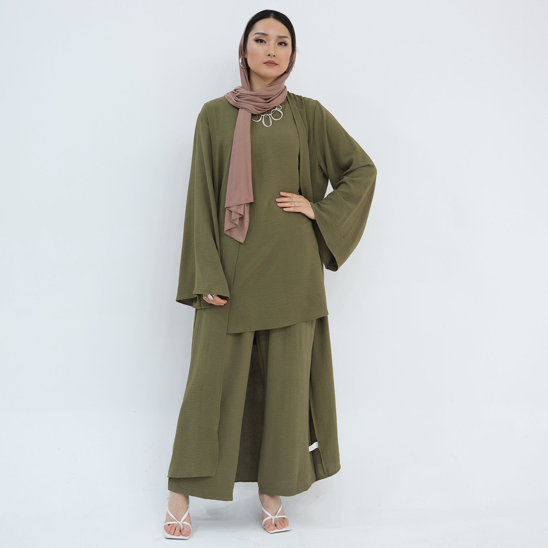 Women's Turkish Solid Color Three-piece Set Suit - Meesal