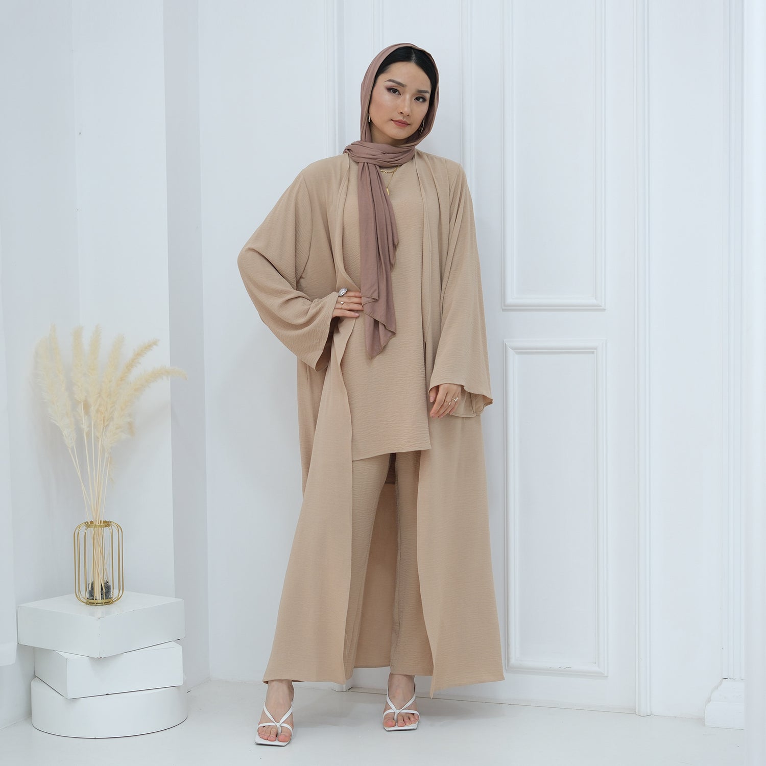 Women's Turkish Solid Color Three-piece Set Suit - Meesal