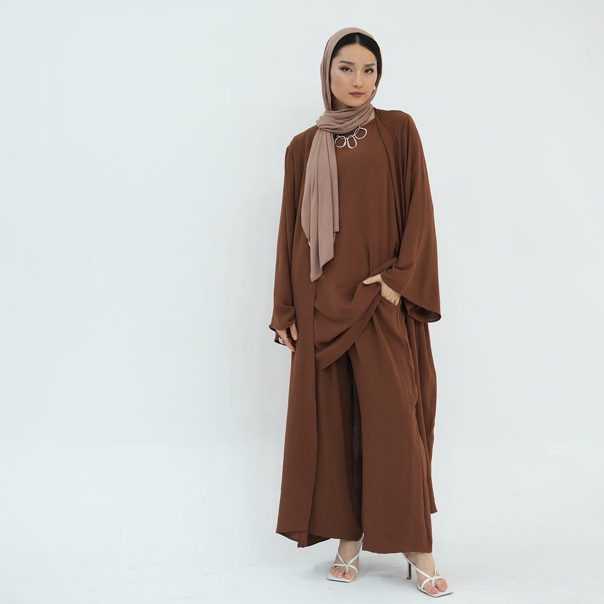 Women's Turkish Solid Color Three-piece Set Suit - Meesal