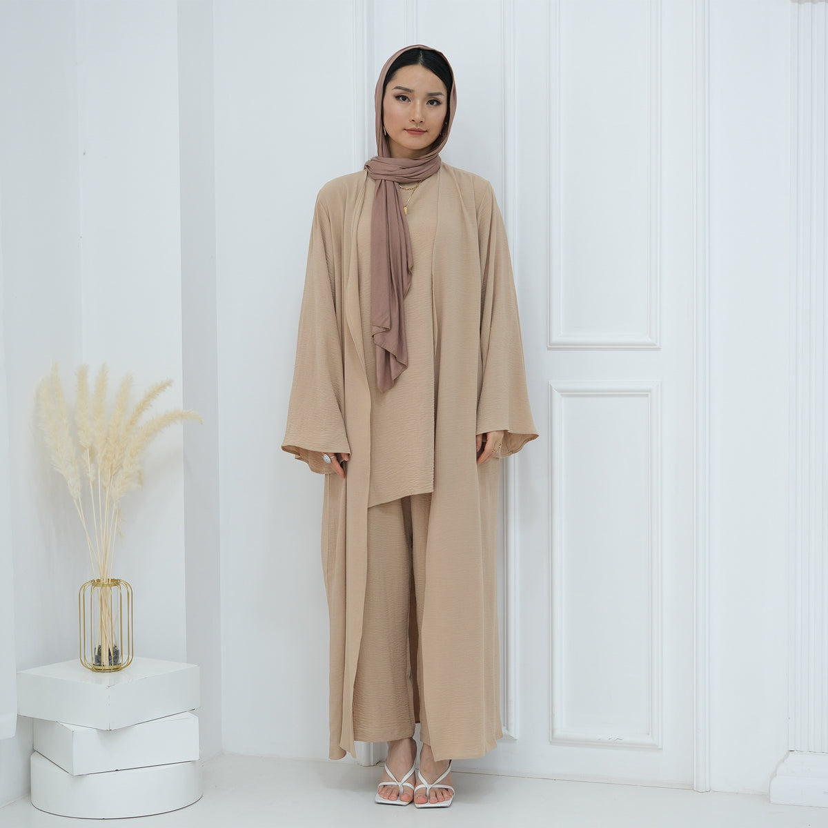 Women's Turkish Solid Color Three-piece Set Suit - Meesal