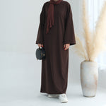 Dubai Middle East Turkey Solid Color Hoodie Dress - Meesal