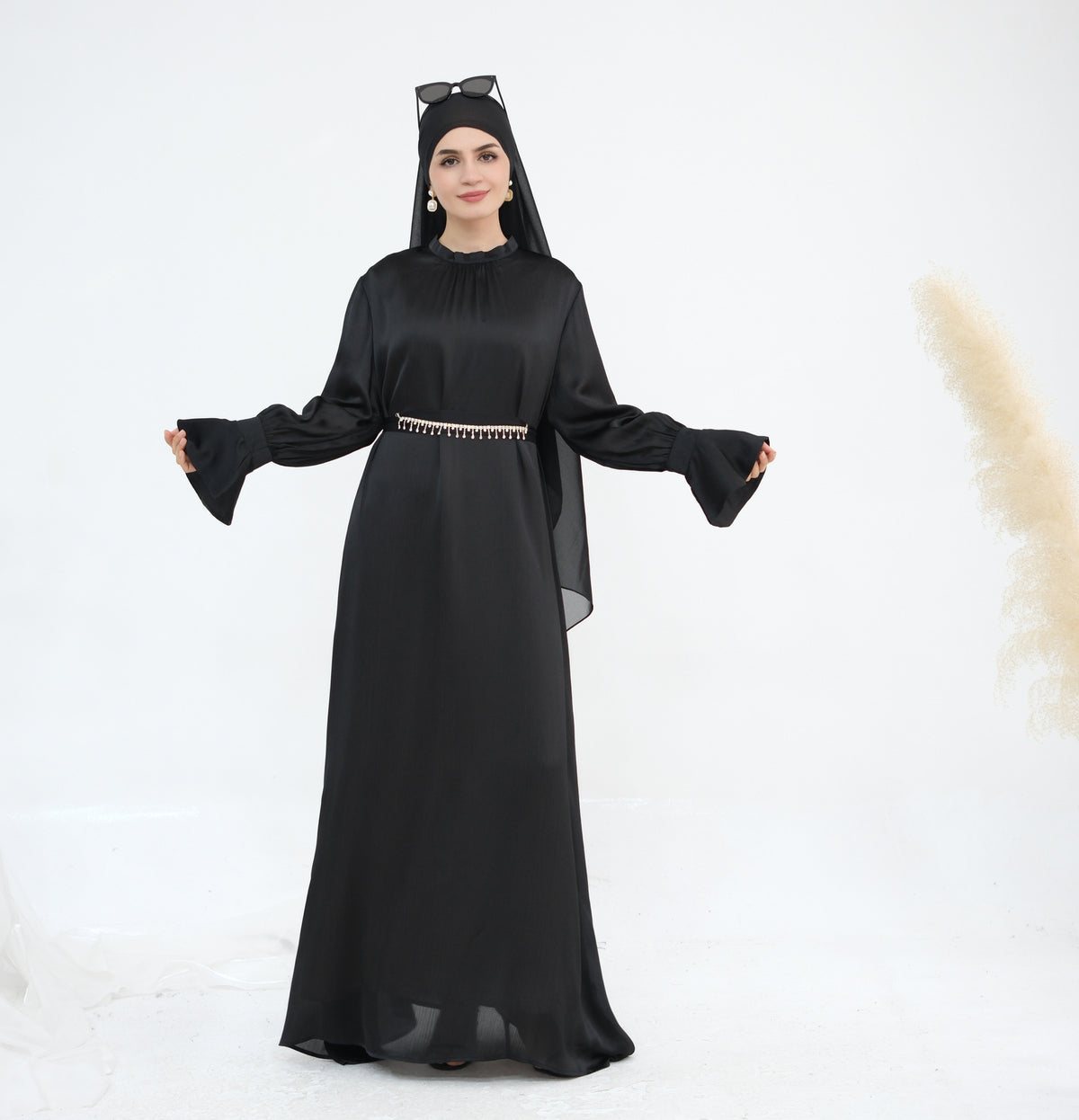 European And American Dubai Elegant Satin Dress - Meesal