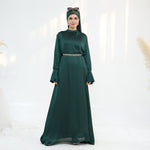 European And American Dubai Elegant Satin Dress - Meesal