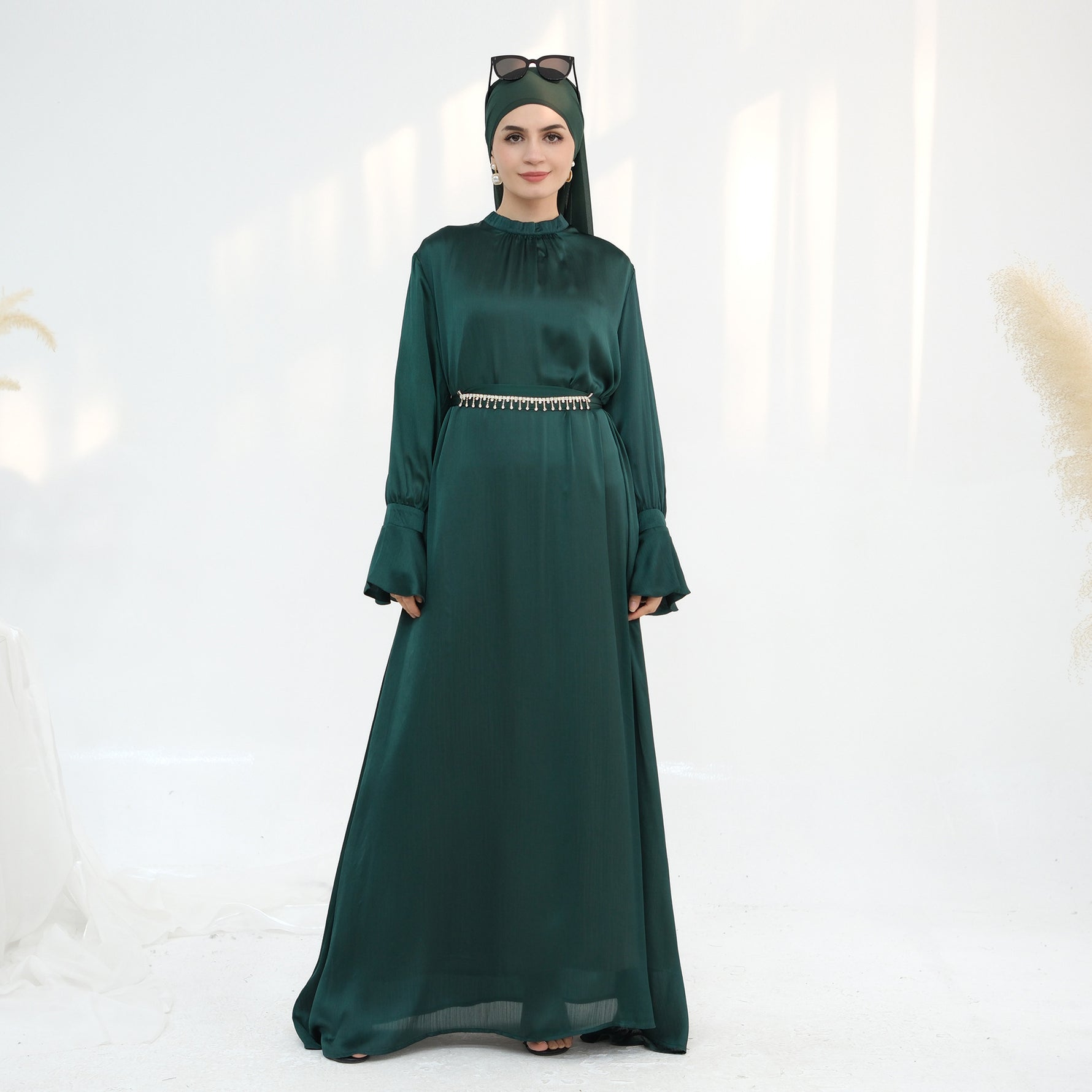 European And American Dubai Elegant Satin Dress - Meesal
