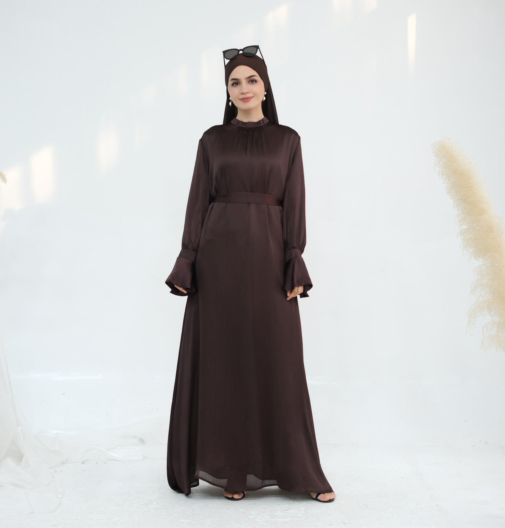 European And American Dubai Elegant Satin Dress - Meesal