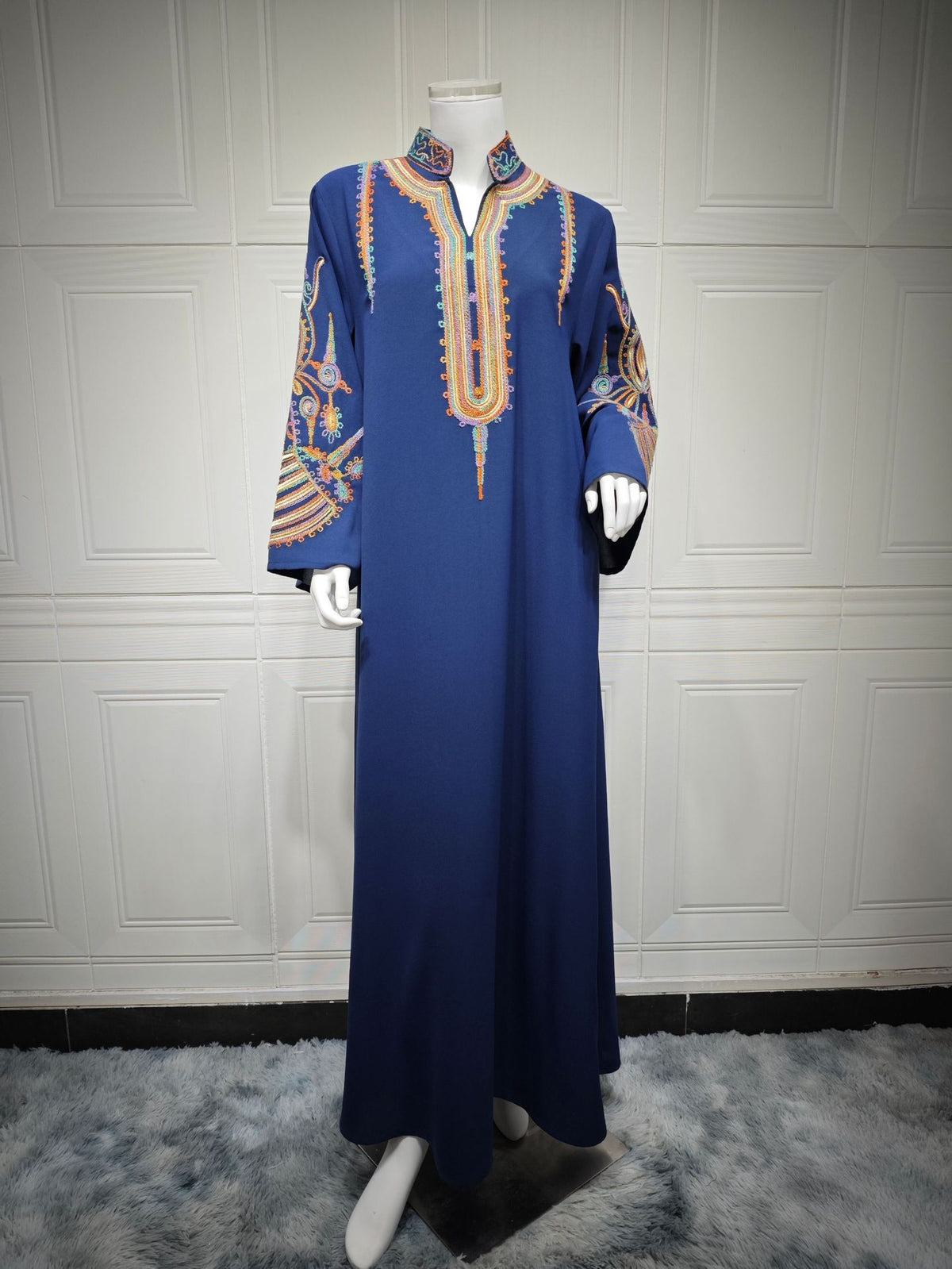 Women's Embroidered Rope Embroidered Muslim Dress - Meesal