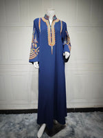 Women's Embroidered Rope Embroidered Muslim Dress - Meesal