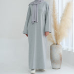 Dubai Middle East Turkey Solid Color Hoodie Dress - Meesal
