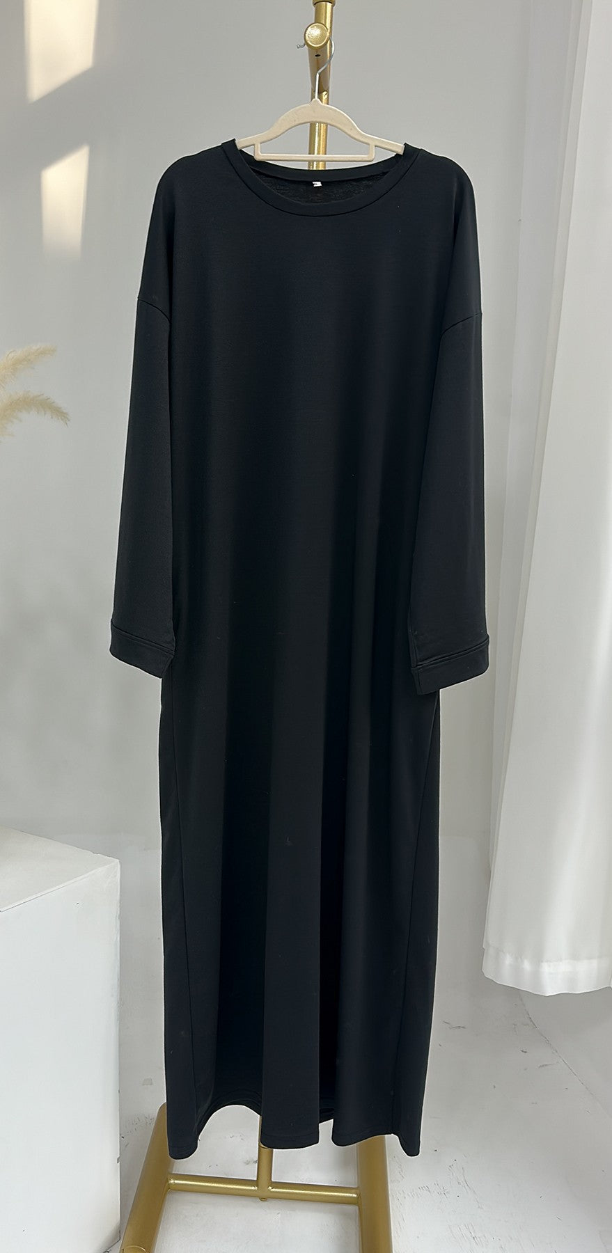 Dubai Middle East Turkey Solid Color Hoodie Dress - Meesal