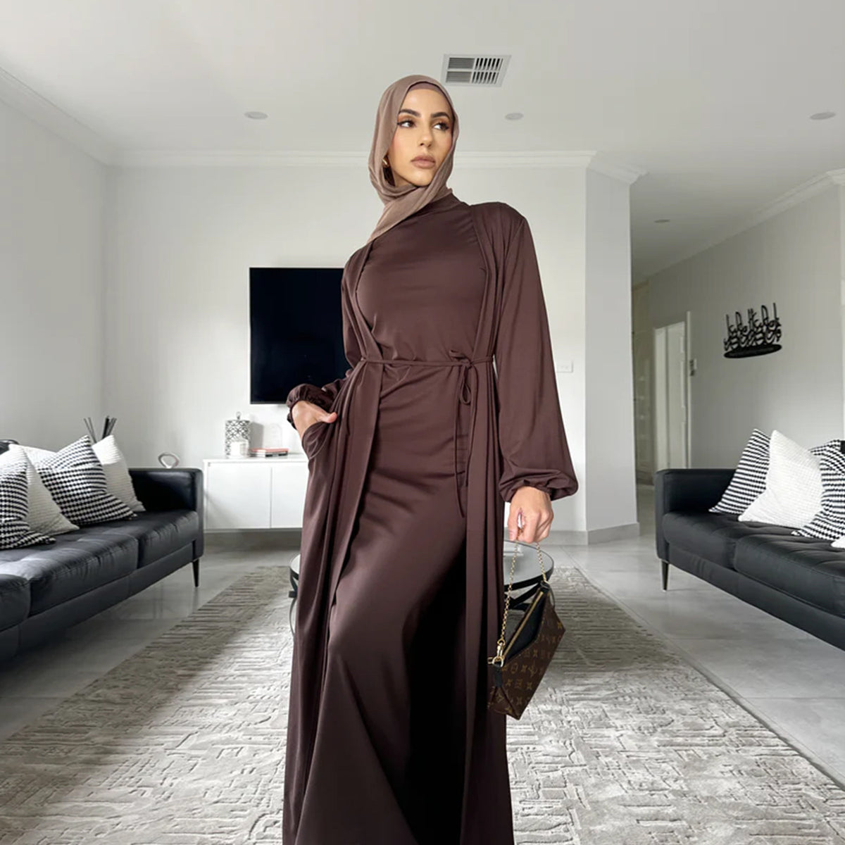 Dubai Middle East Turkey Elegant Dress Cardigan Suit - Meesal