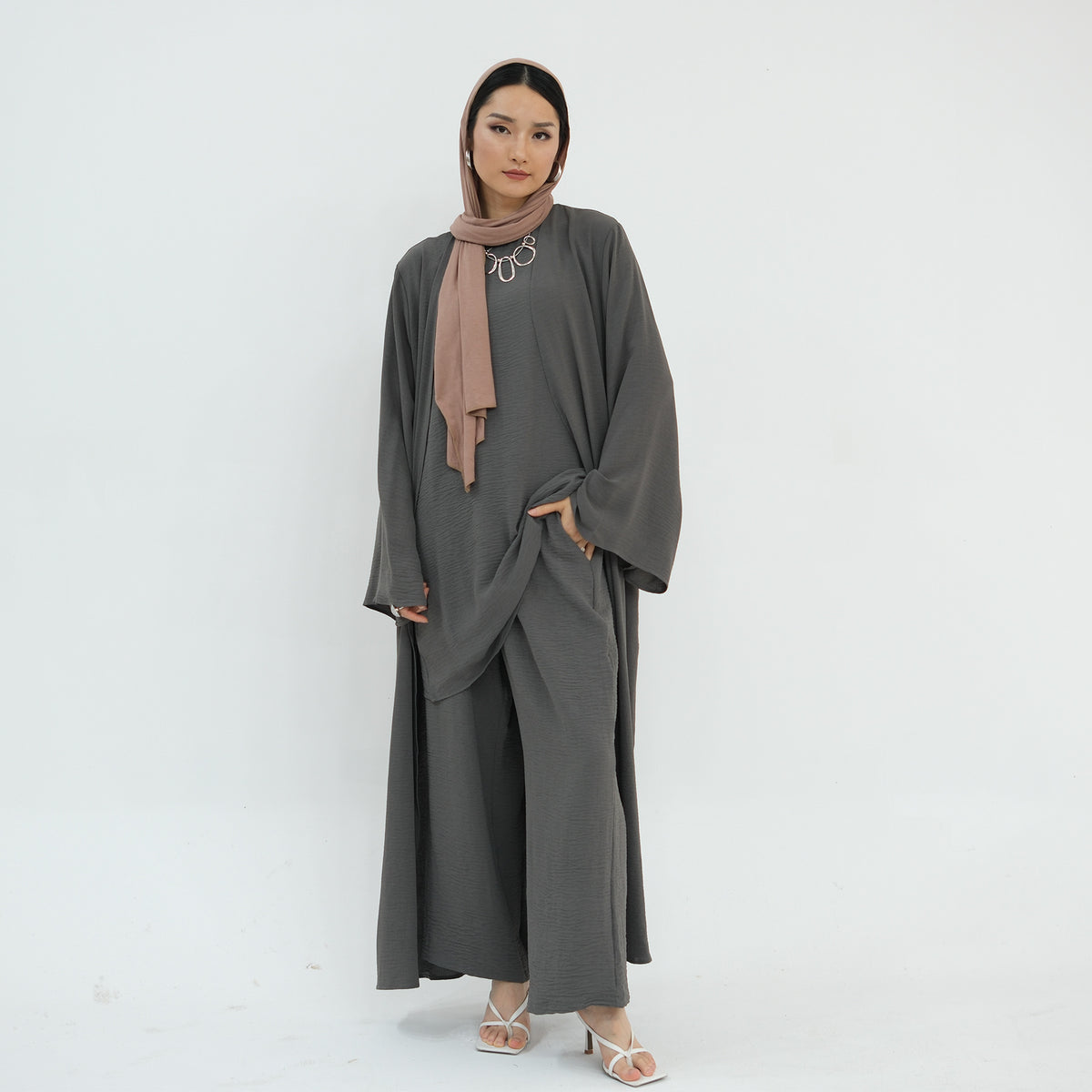 Women's Turkish Solid Color Three-piece Set Suit - Meesal