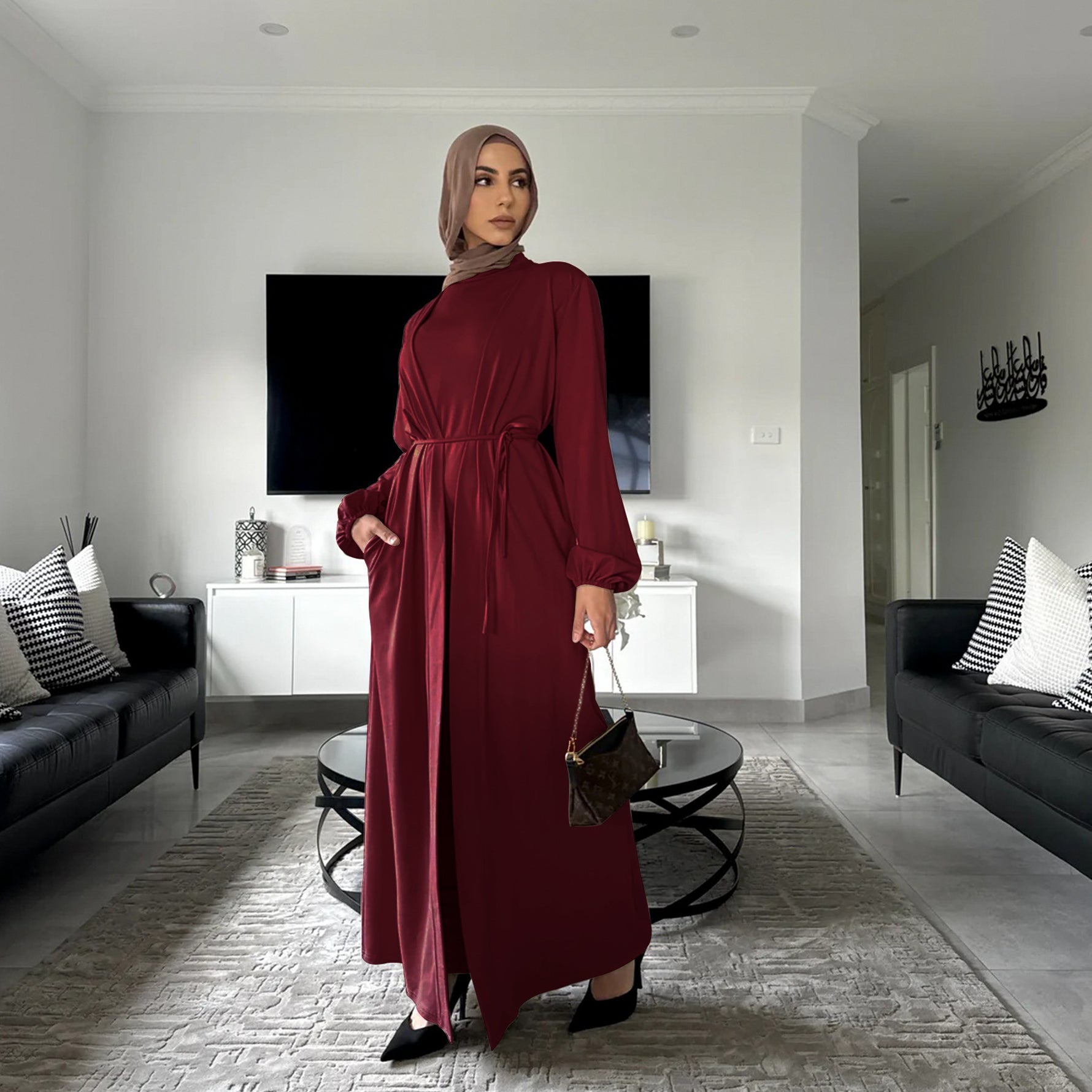 Dubai Middle East Turkey Elegant Dress Cardigan Suit - Meesal