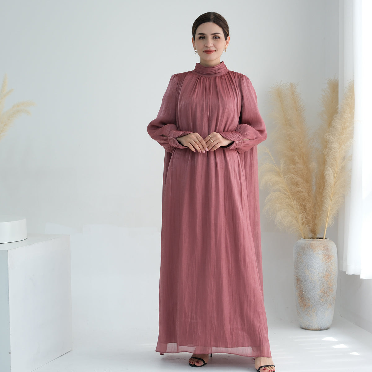 Turkey Dubai Exquisite Pure Color Tied Dress - Meesal