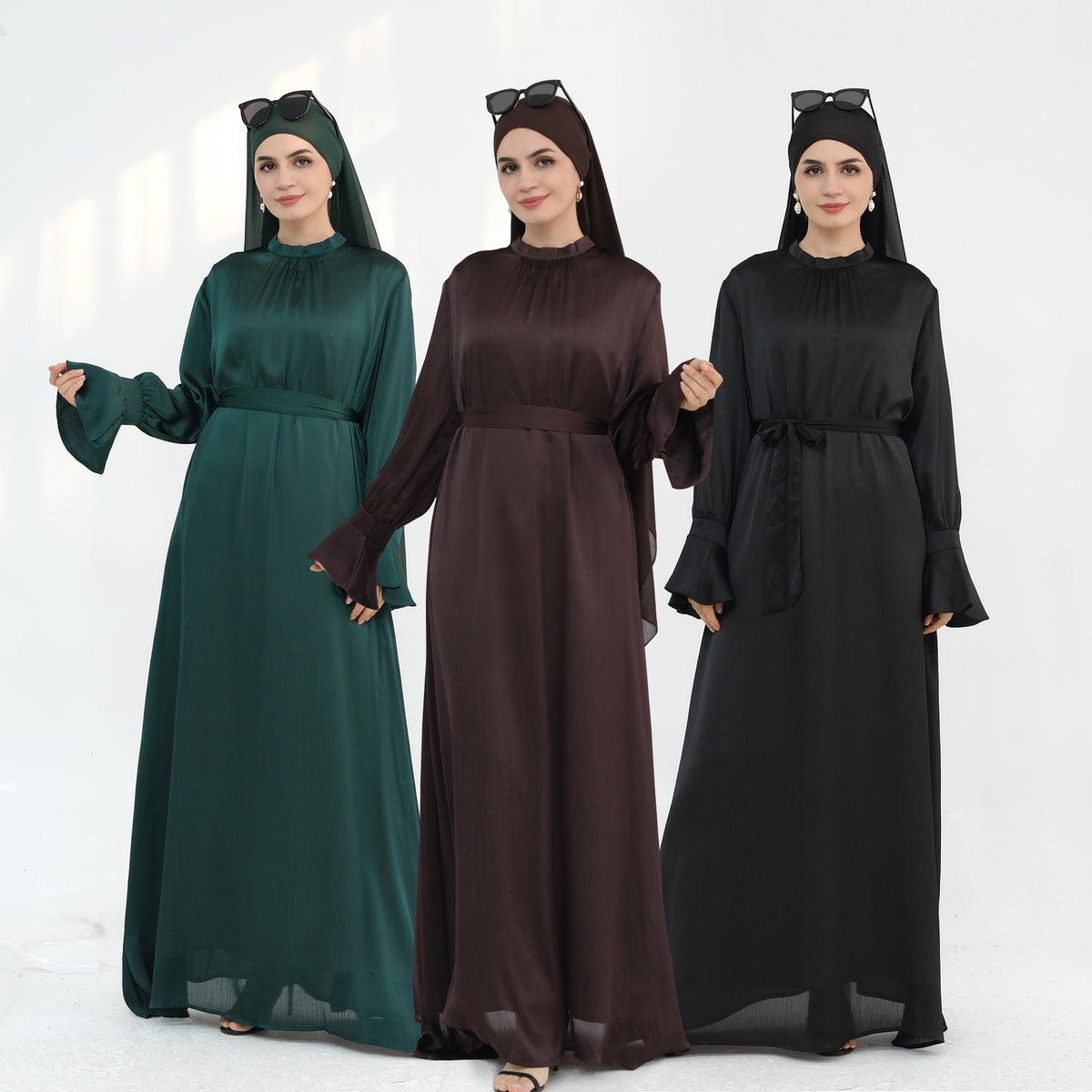 European And American Dubai Elegant Satin Dress - Meesal