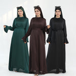 European And American Dubai Elegant Satin Dress - Meesal