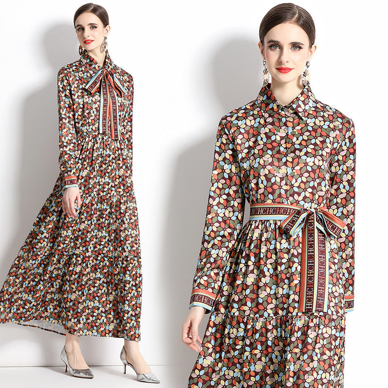 Slim-fit Positioning Printing Dress Women - Meesal