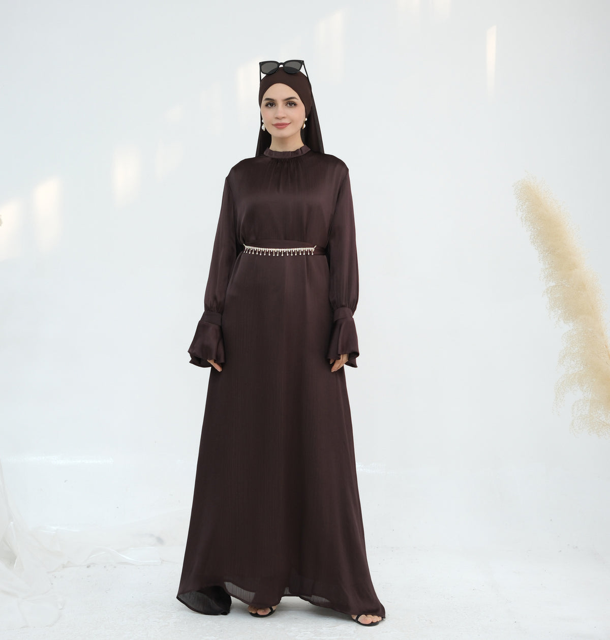 European And American Dubai Elegant Satin Dress - Meesal