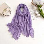 2025 Women Chiffon Hijab Scarf Premium Chiffon Muslim Hijabs Plain Good Stitching Maxi Wrap Musulman Femme Solid Color Shawls - Meesal