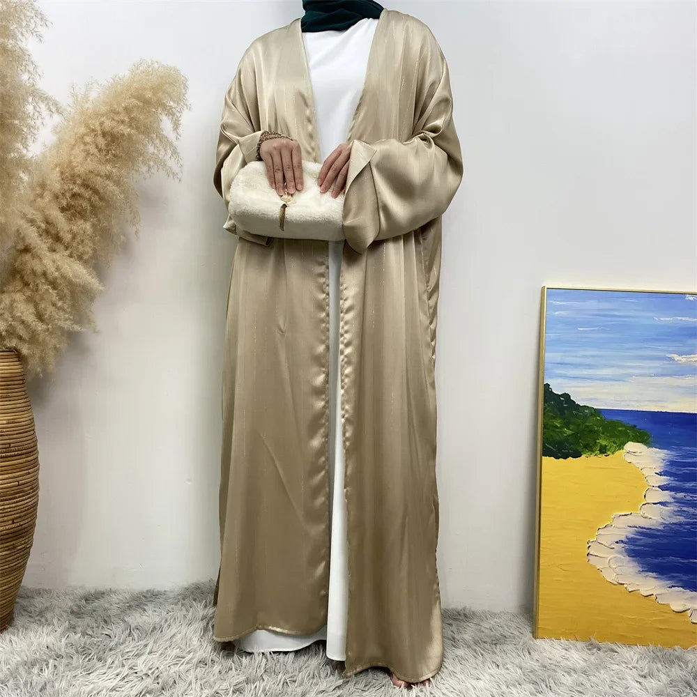 Middle East Kimono Open Abayas for Women Muslim Dress Dubai Kaftan Turkey Robe Islam Jalabiya Morocco Caftan Eid Ramadan Abaya - Meesal