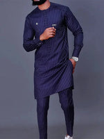 Men's casual white geometric print suit - Meesal