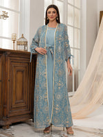Embroidered Muslim Abaya Set - Meesal