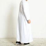 Solid Color Embroidery Long Robe - Meesal
