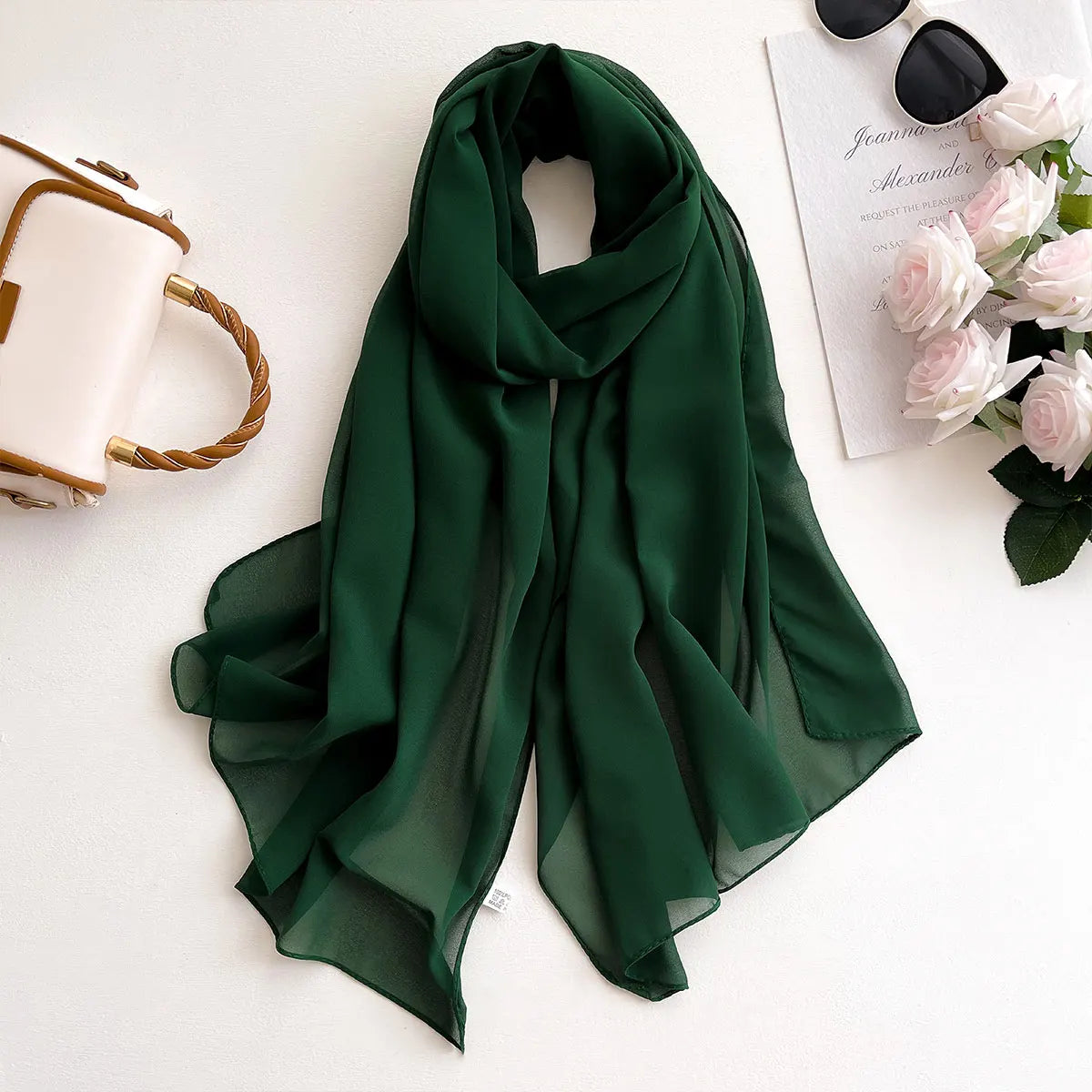 2025 Women Chiffon Hijab Scarf Premium Chiffon Muslim Hijabs Plain Good Stitching Maxi Wrap Musulman Femme Solid Color Shawls - Meesal