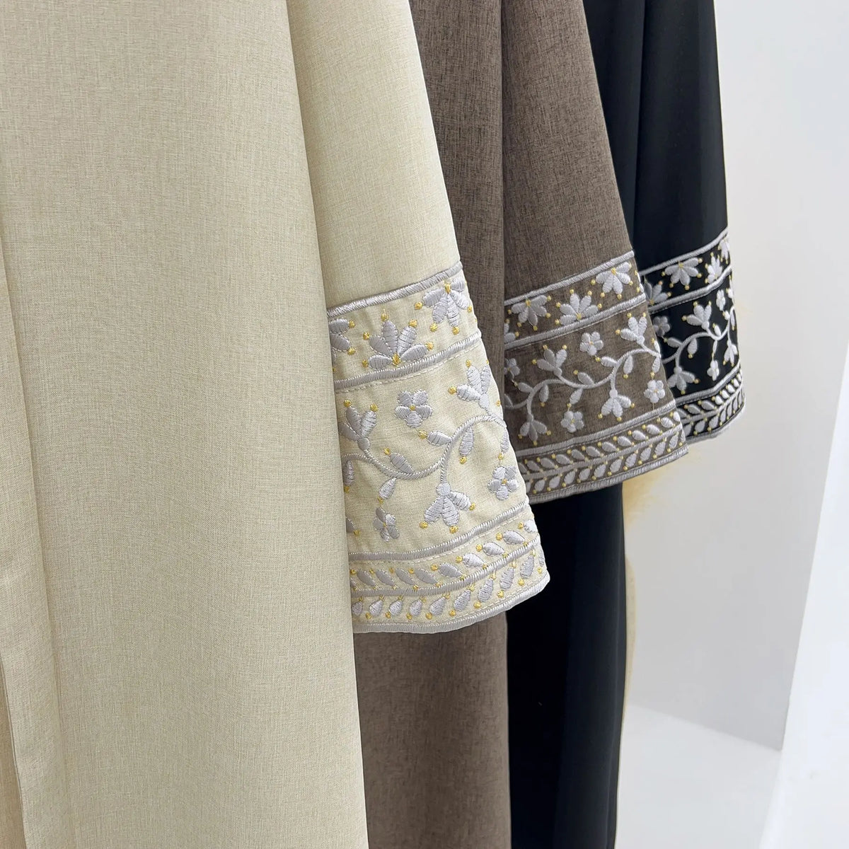 Embroidered Kimono Abaya - Meesal