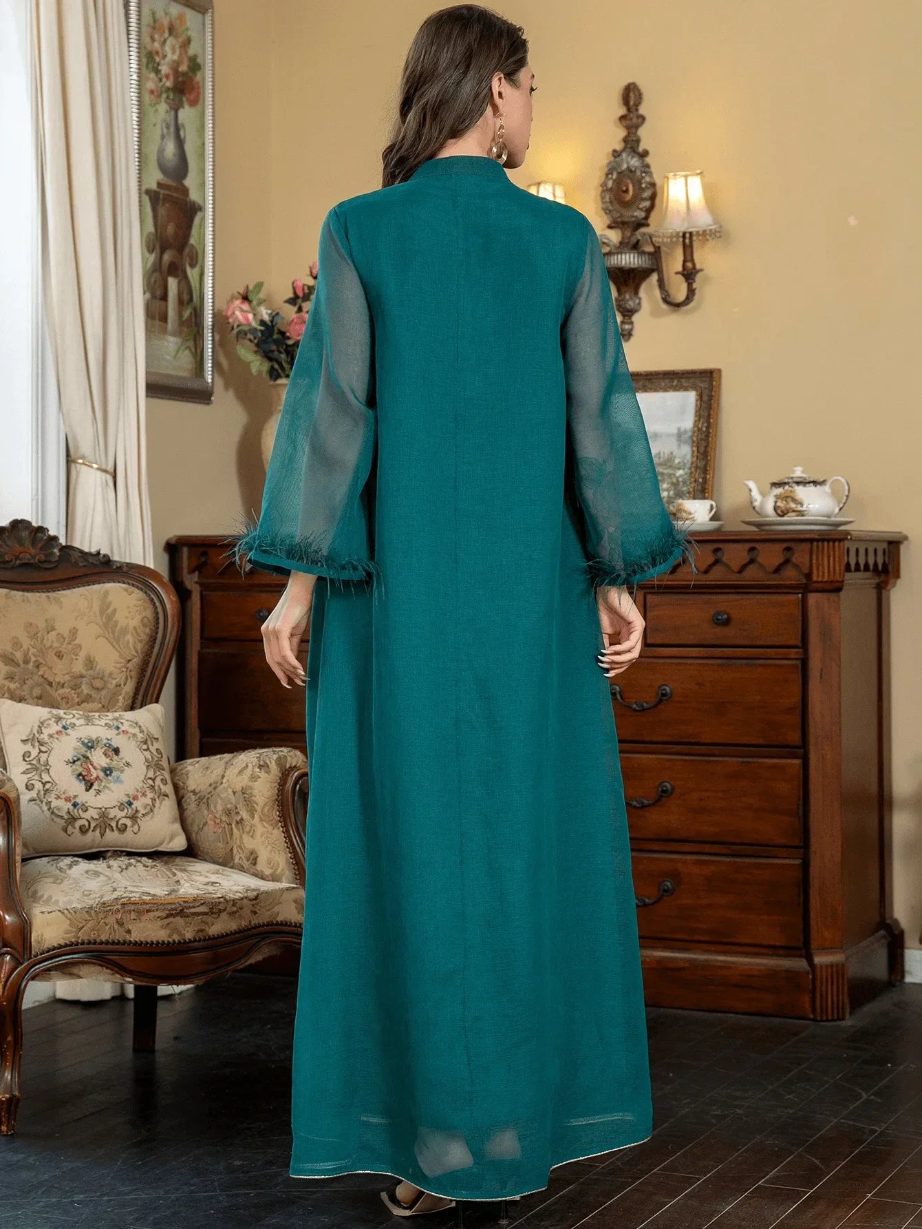 V-neck Long-sleeved Elegant Dress - Meesal