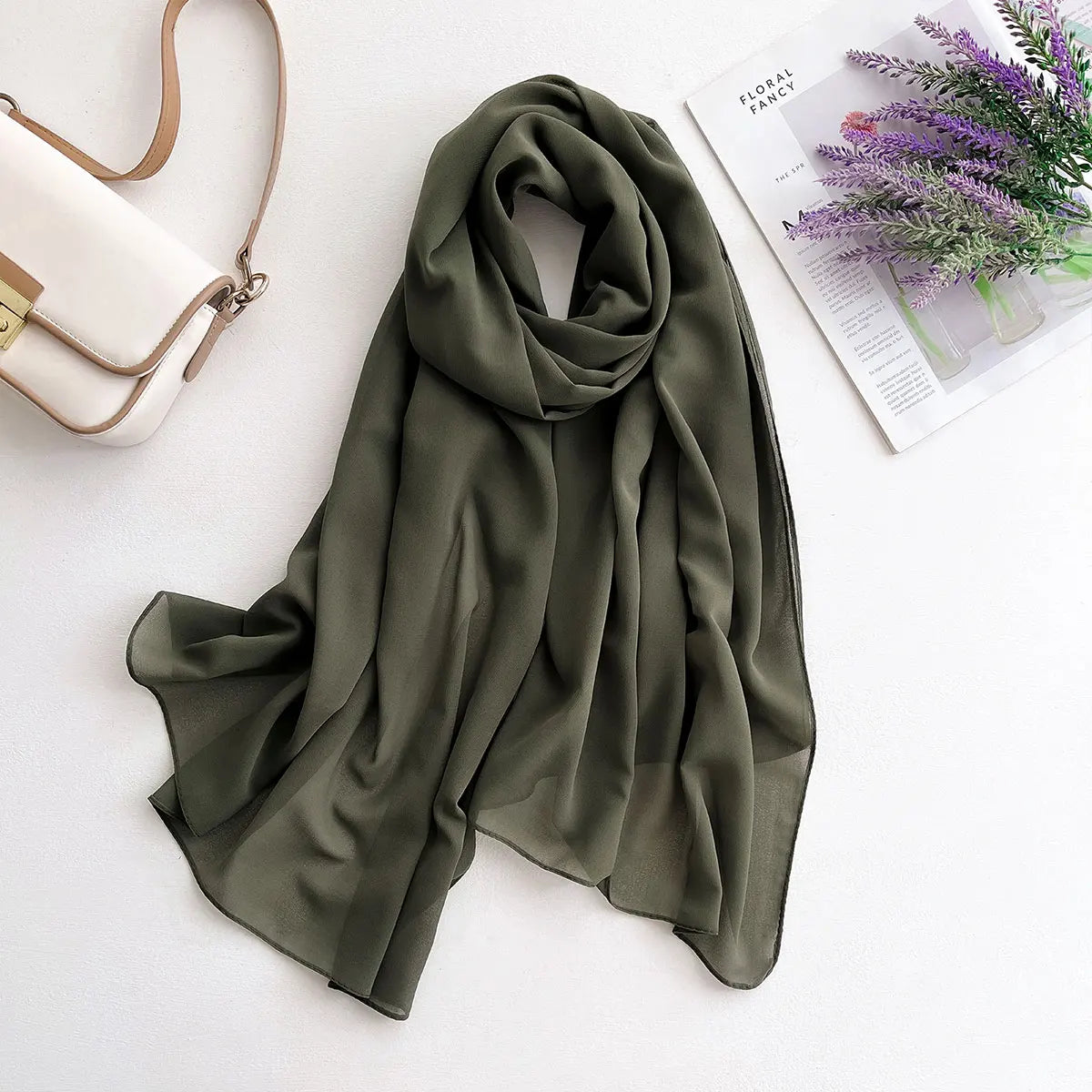2025 Women Chiffon Hijab Scarf Premium Chiffon Muslim Hijabs Plain Good Stitching Maxi Wrap Musulman Femme Solid Color Shawls - Meesal