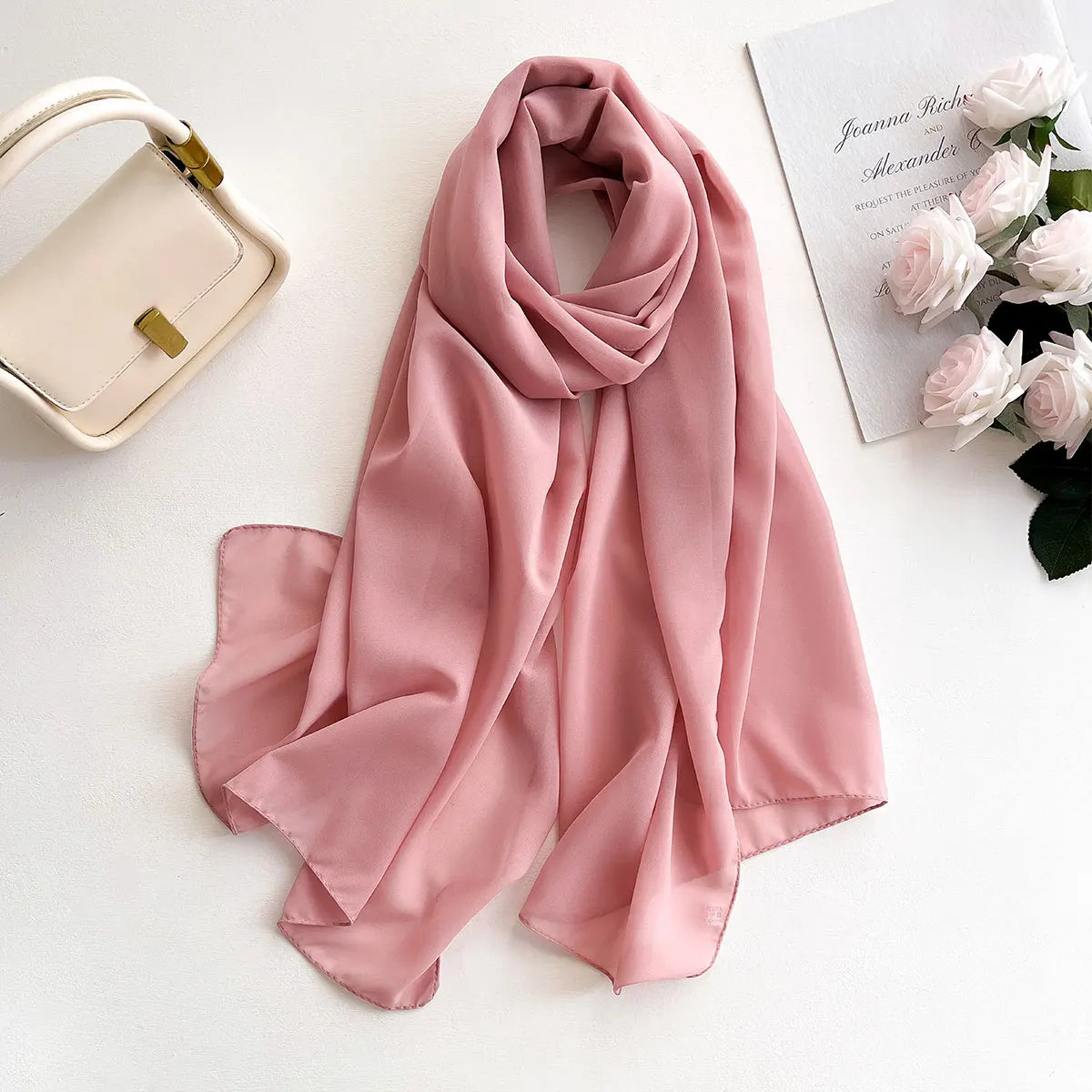 2025 Women Chiffon Hijab Scarf Premium Chiffon Muslim Hijabs Plain Good Stitching Maxi Wrap Musulman Femme Solid Color Shawls - Meesal