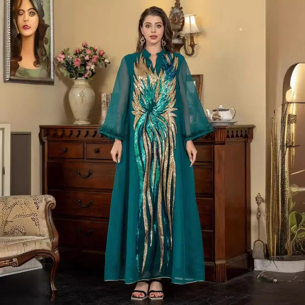 V-neck Long-sleeved Elegant Dress - Meesal